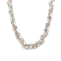 Mattioli Smarties collier en or rose 18 carats et topaze ciel taillée en diamants