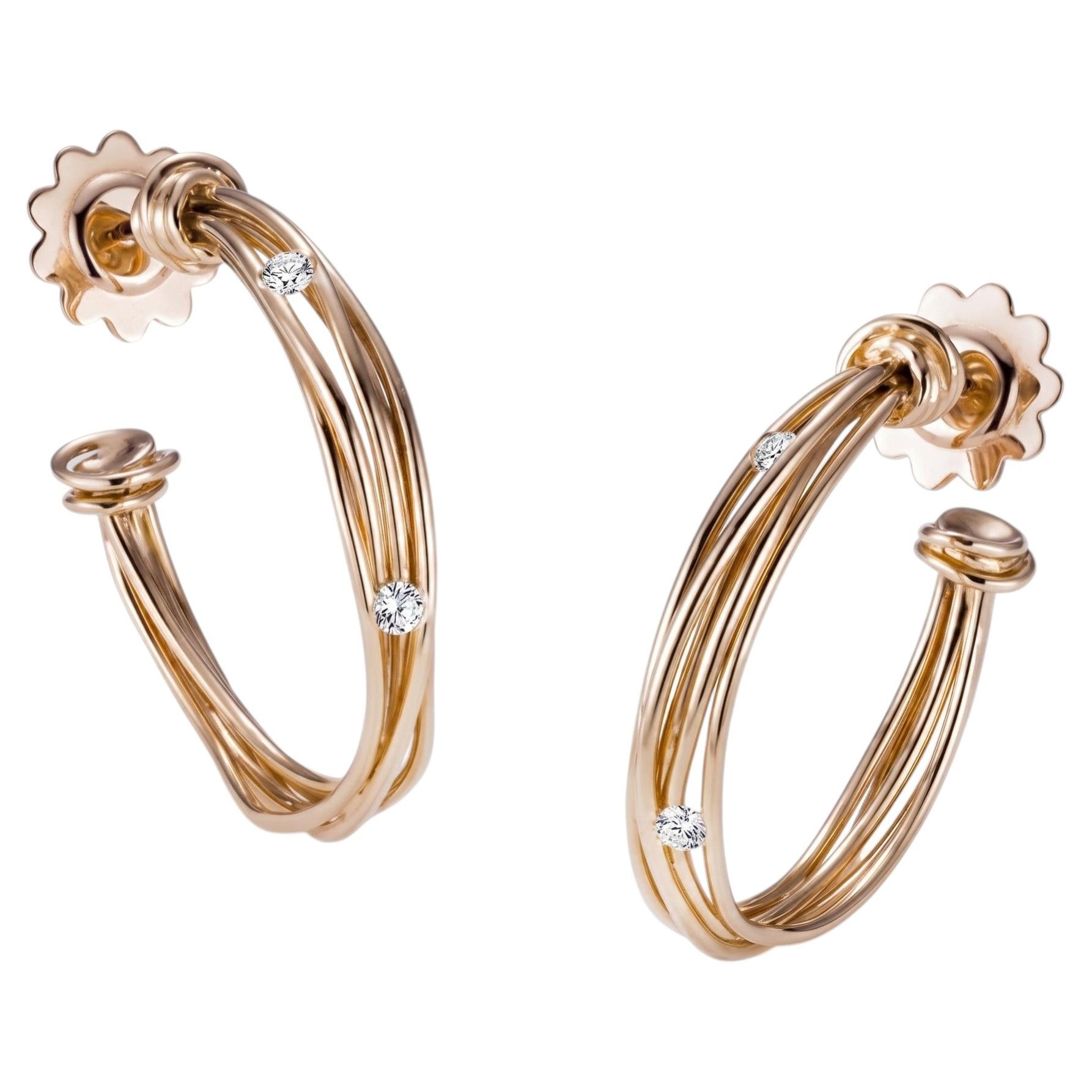 Orecchini Mattioli Tibet in oro rosa 18k e diamanti bianchi