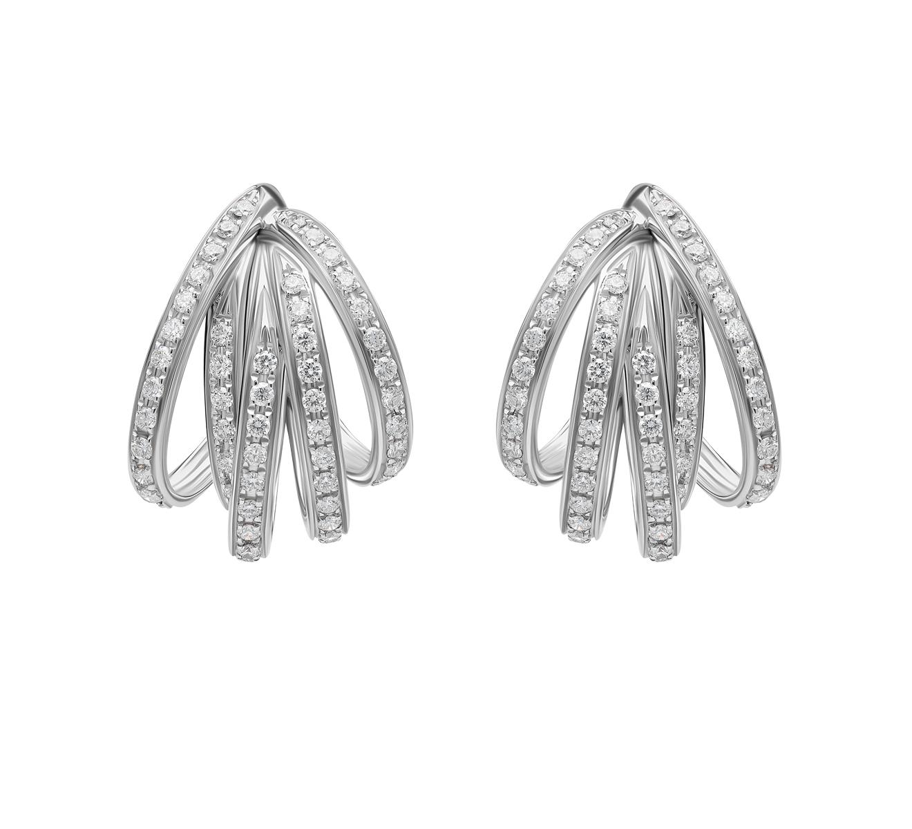 Contemporary Mattioli Tibet Earrings in Rose Gold and White Diamonds For Sale
