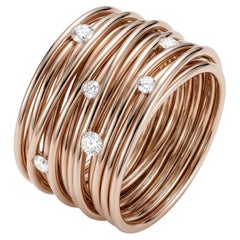 Anillo Mattioli Tíbet Grande en Oro Rosa de 18k y Diamantes Blancos