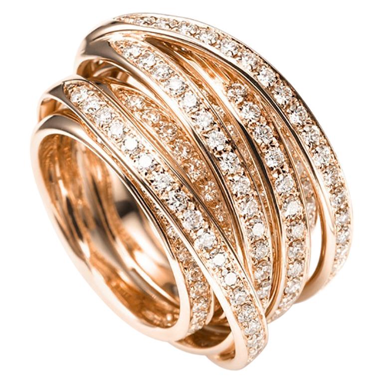 For Sale:  Mattioli Tibet Ring in Rose Gold and Brown Diamonds