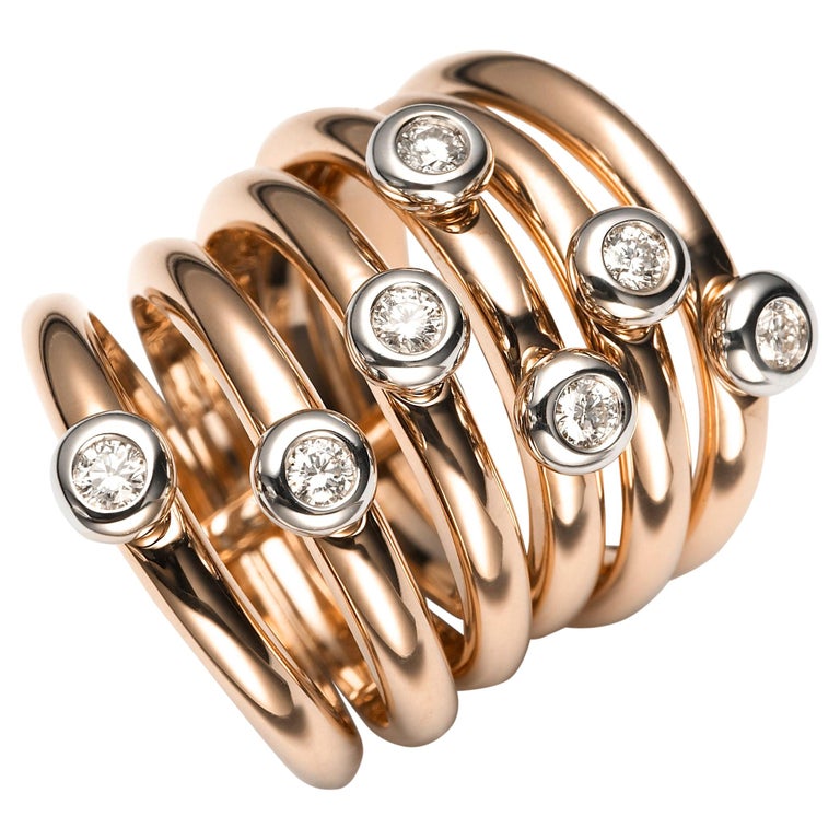 Customizable Mattioli Tibet Ring in Rose Gold, White Gold Bezels and White  Diamonds For Sale at 1stDibs | mattioli ring, tibet white rose