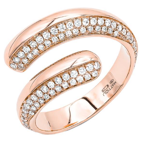 Mattioli Weiß Diamanten Rose Gold 18 Karat Ring Hiroko Collection