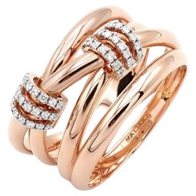 Mattioli Weiß Diamanten Rose Gold Weißgold 18 Karat Ring Hiroko Collection'S
