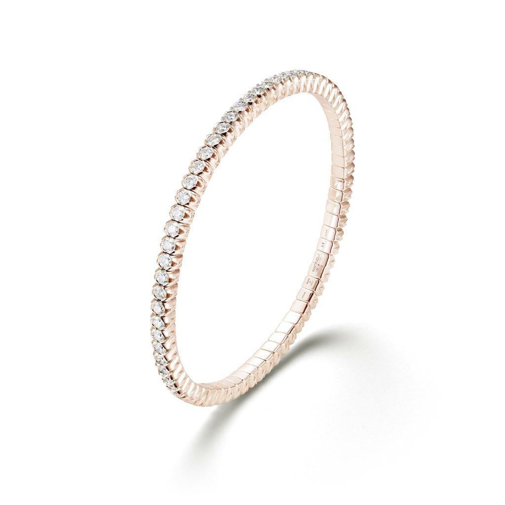 Contemporary Mattioli X-Band Expandable Bracelet in White Gold and Black Diamonds For Sale
