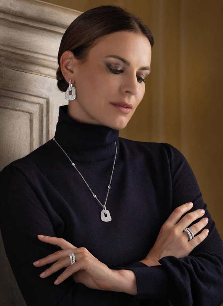 Mattioli Bracelet extensible à bandes X en or blanc et diamants noirs Neuf - En vente à Bilbao, ES