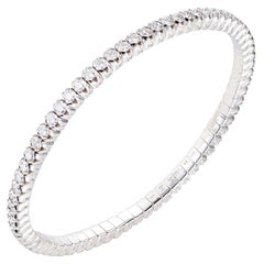 Mattioli X-Band Expandable Bracelet in White Gold and White Diamonds