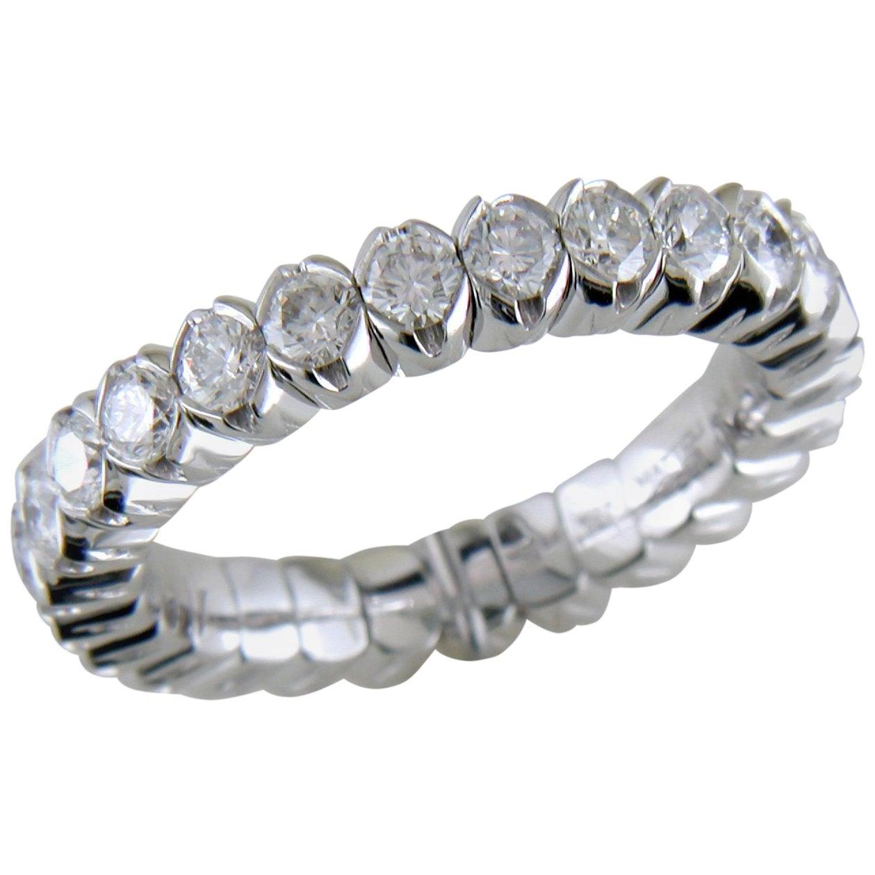 For Sale:  Mattioli X-Band Expandable Eternity Rings in White Gold and White Diamonds 2