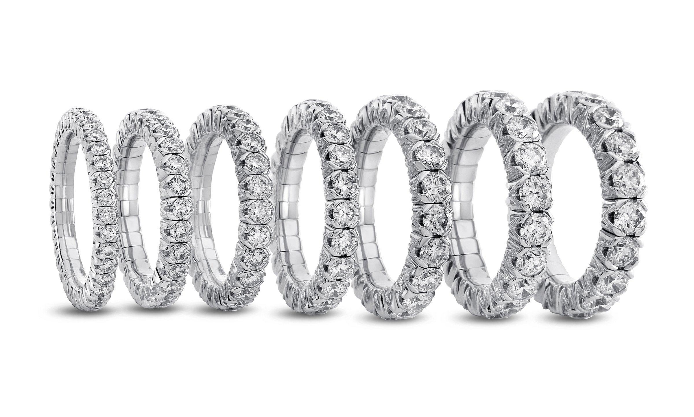 For Sale:  Mattioli X-Band Expandable Eternity Rings in White Gold and White Diamonds 3