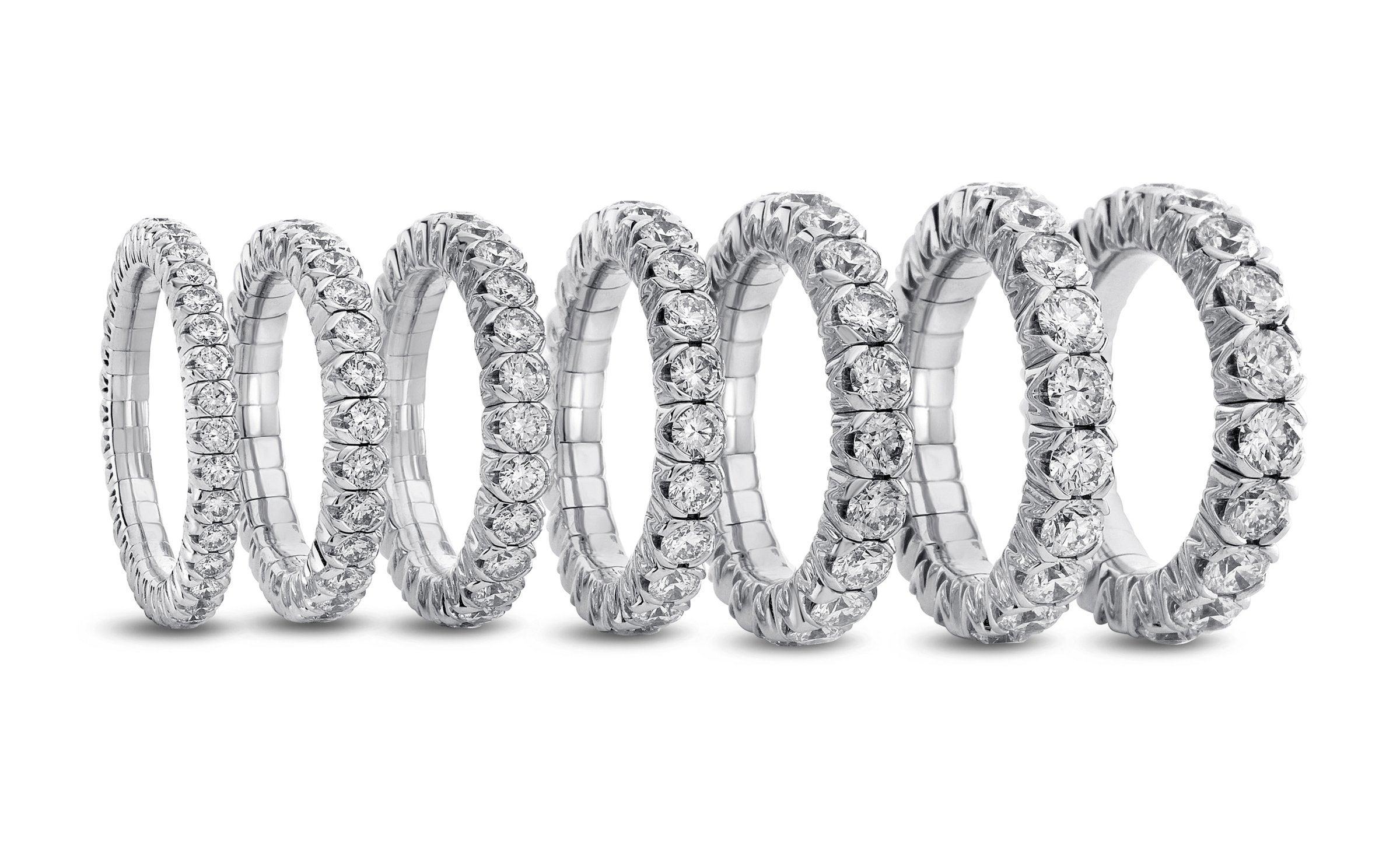 Mattioli X-Band Erweiterbare Ewigkeitsringe aus Weißgold und weißen Diamanten () 3