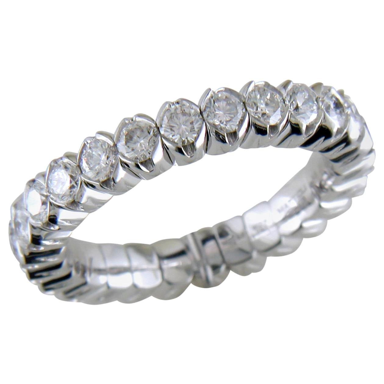 For Sale:  Mattioli X-Band Expandable Eternity Rings in White Gold and White Diamonds