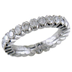 Mattioli X-Band Expandable Eternity Rings in White Gold and White Diamonds