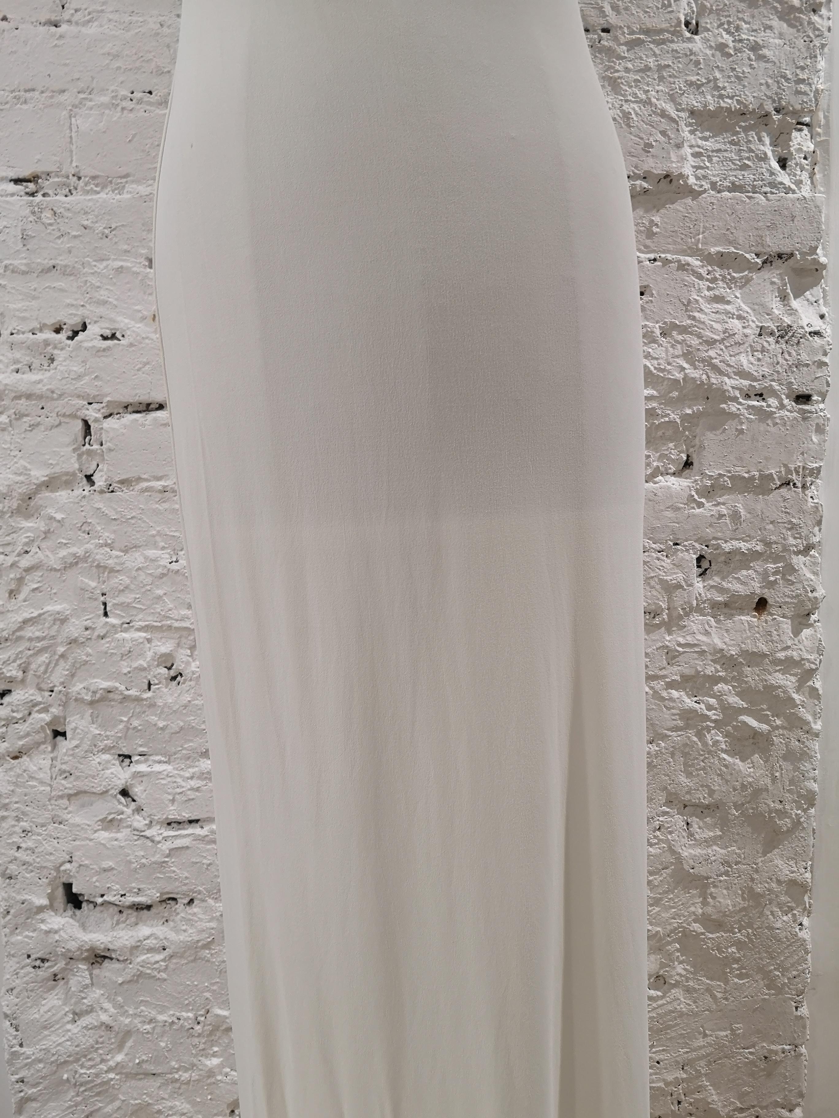 Mattiolo Jeans long white dress In Good Condition In Capri, IT