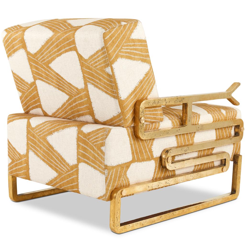 Moulage Chaise longue de luxe moderne Mattiwatta en laiton massif rembourrée par Egg Designs en vente