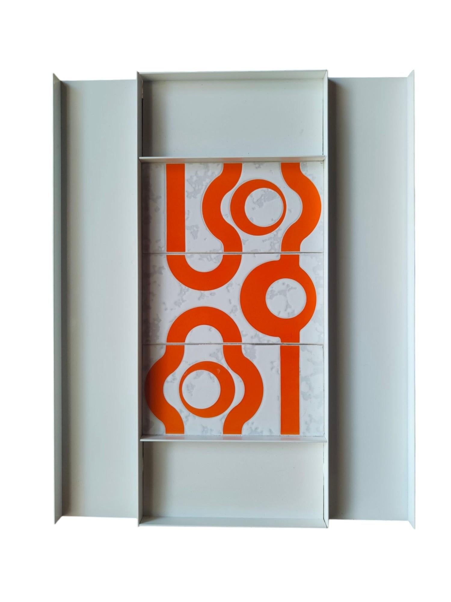 azulejos de cerámica diseño Jean - Pierre Garrault - delord 1970 en marco Aluminio en venta