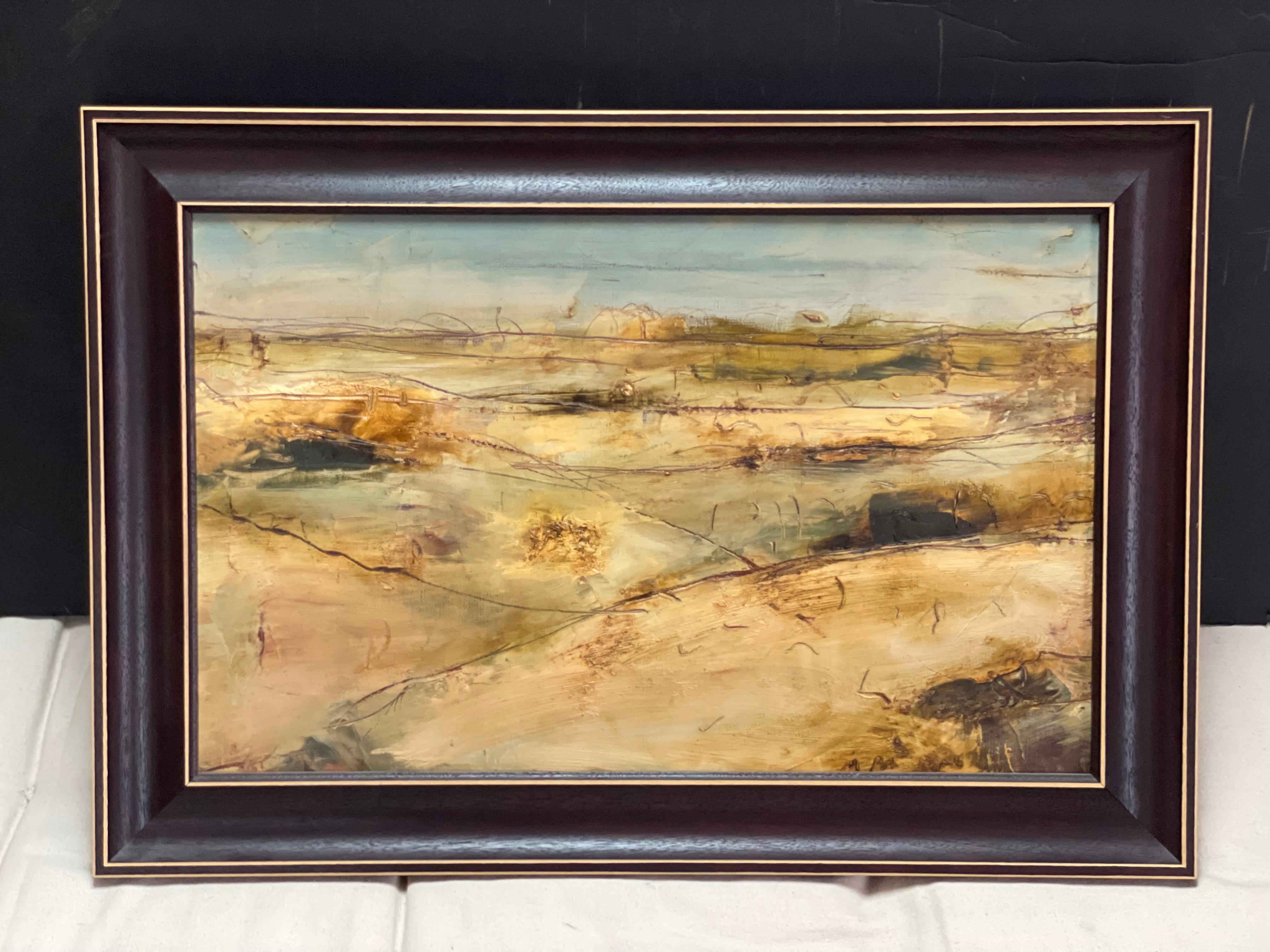 Judaic Desert - Brown Landscape Painting by Matviy Vaisberg