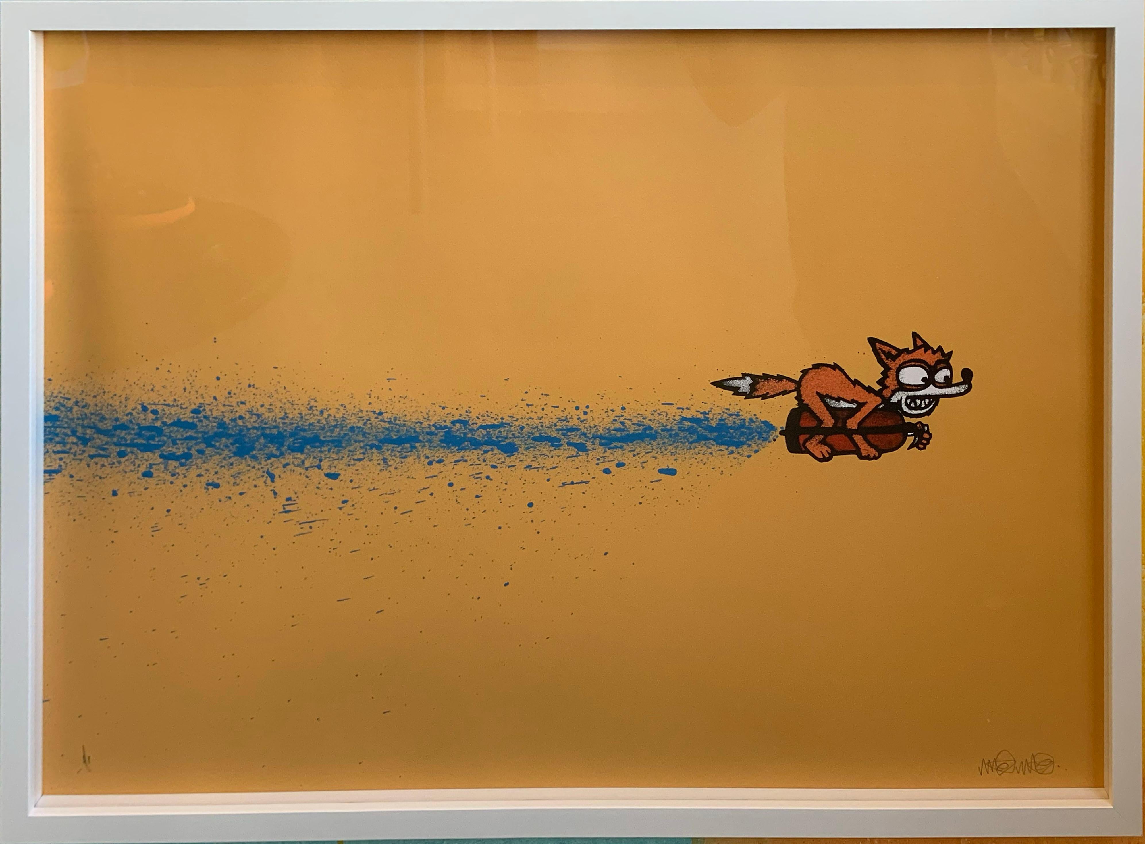 Rocket Fox (Mustard) - Print by Mau Mau