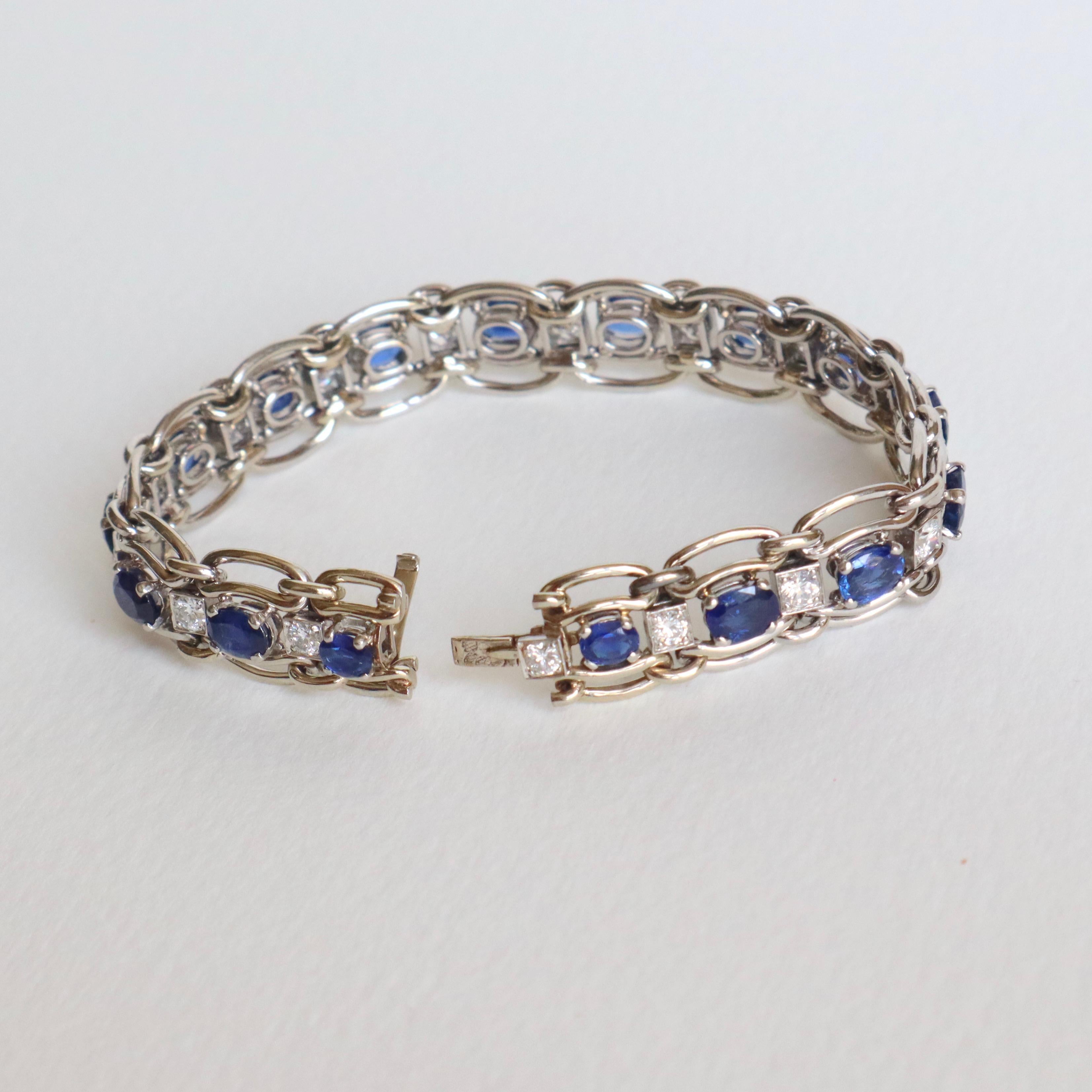 Mauboussin White Gold Bracelet, Sapphires and Diamonds For Sale 5