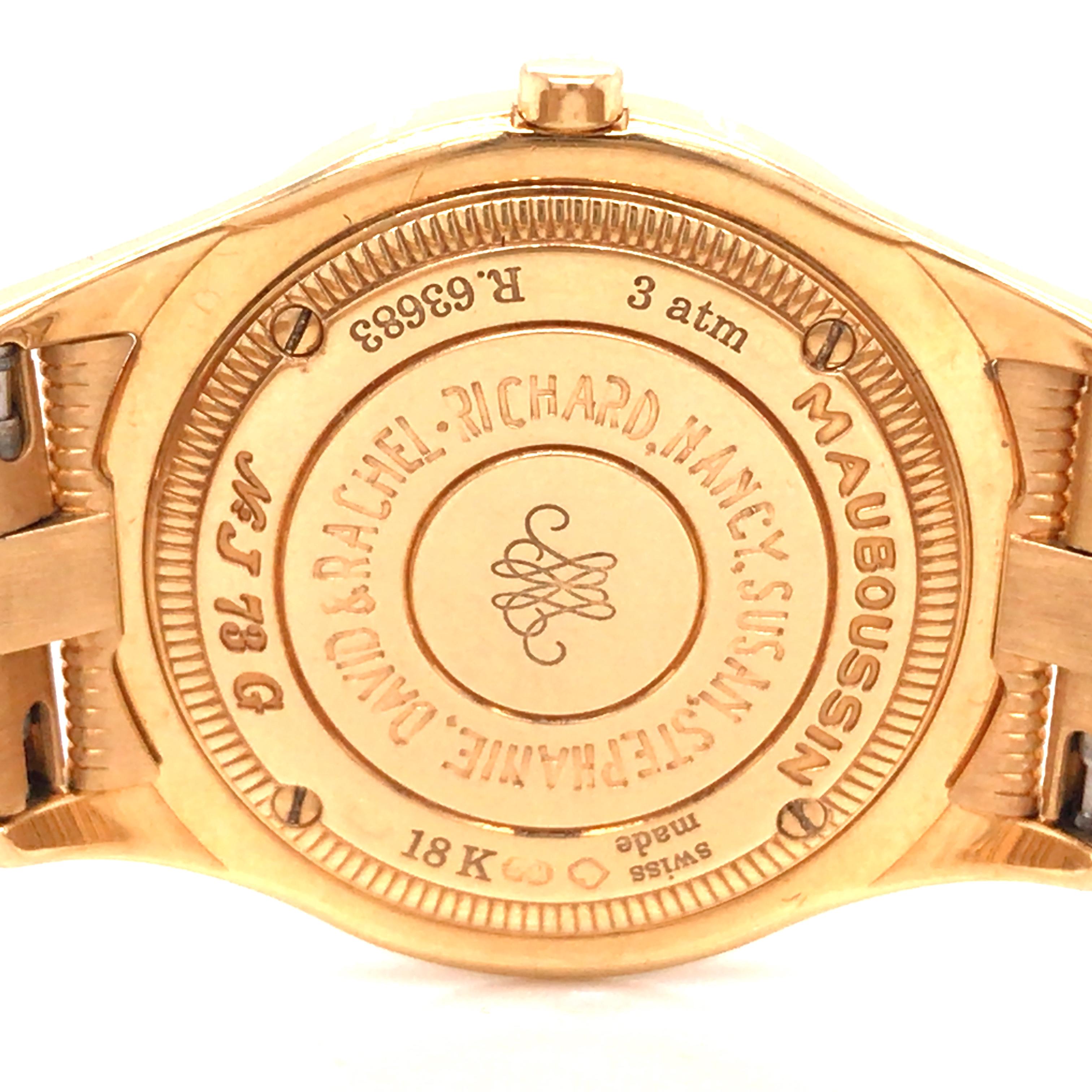 Maubossin, montre en or 18 carats et diamants en vente 1
