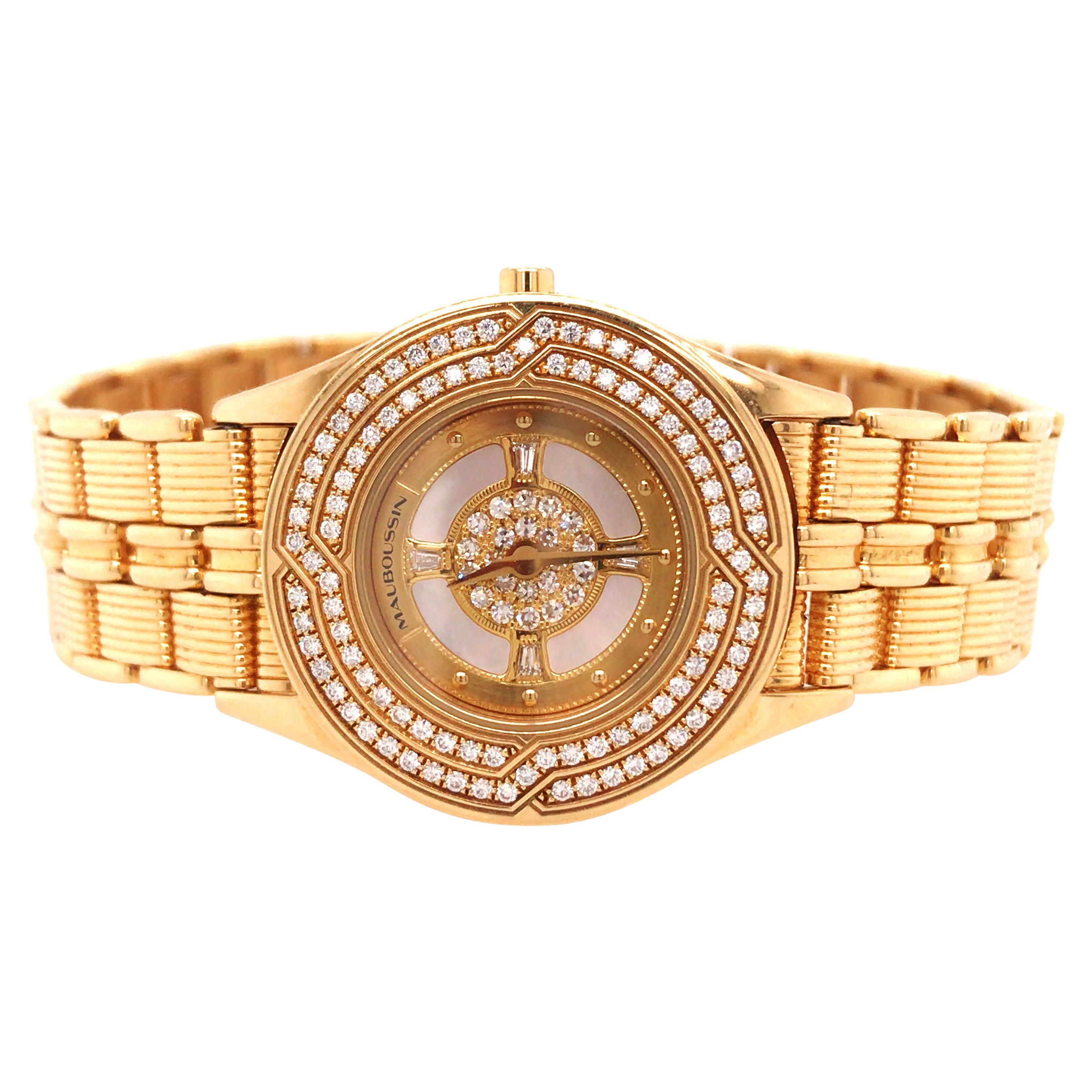 Maubossin, montre en or 18 carats et diamants