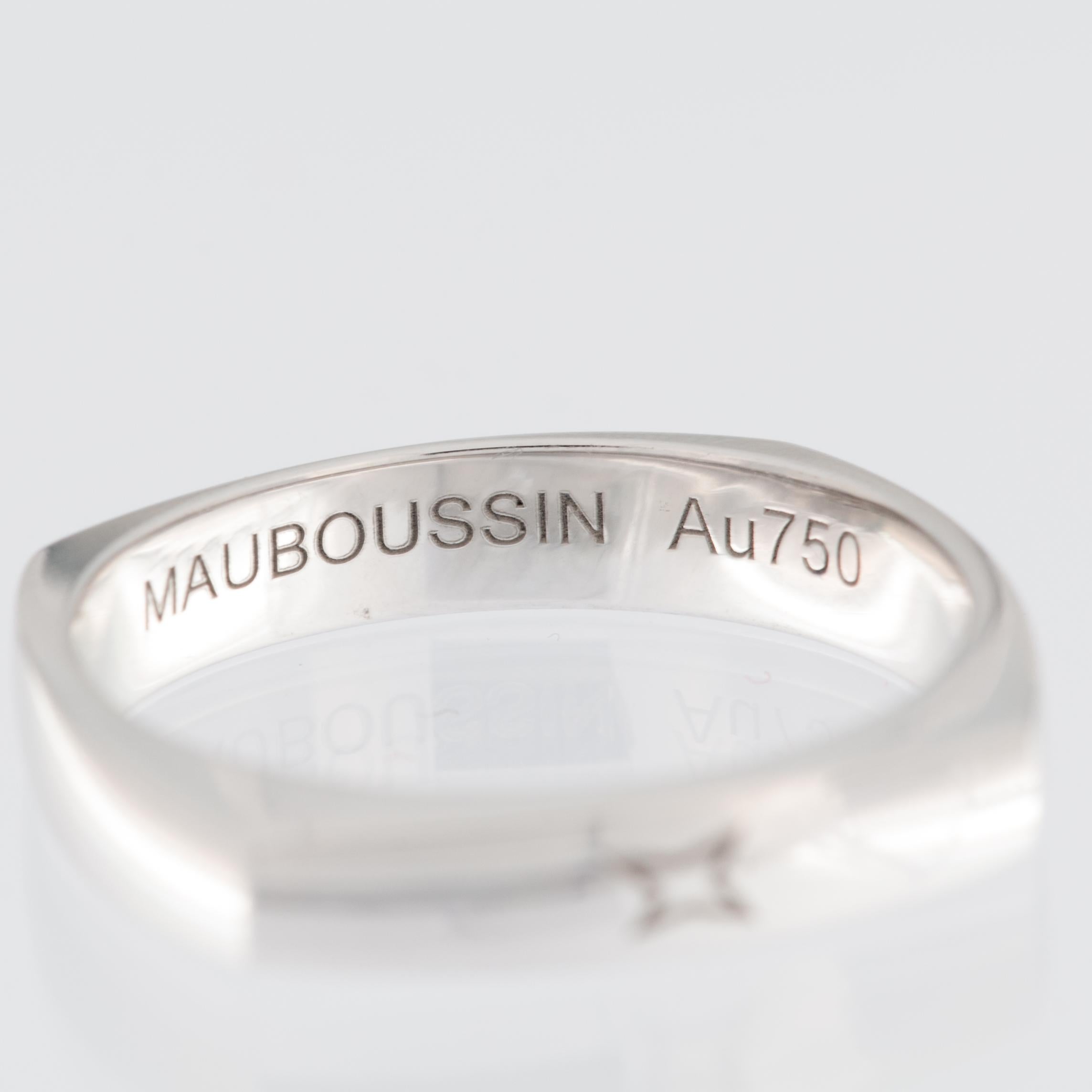 Mauboussin 18 karat White Gold Band Ring  For Sale 1