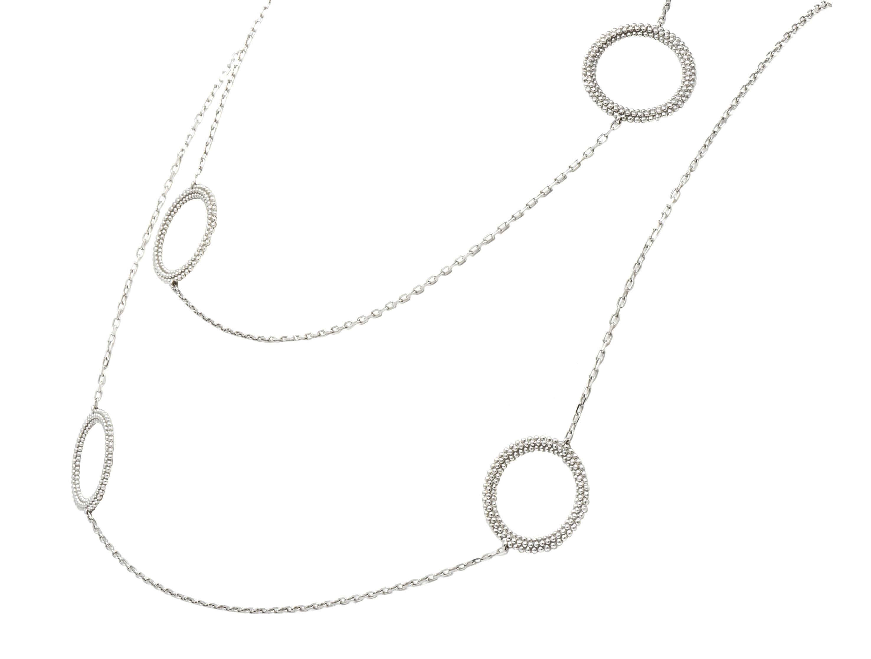 Contemporary Mauboussin 18 Karat White Gold French Circle Station Necklace