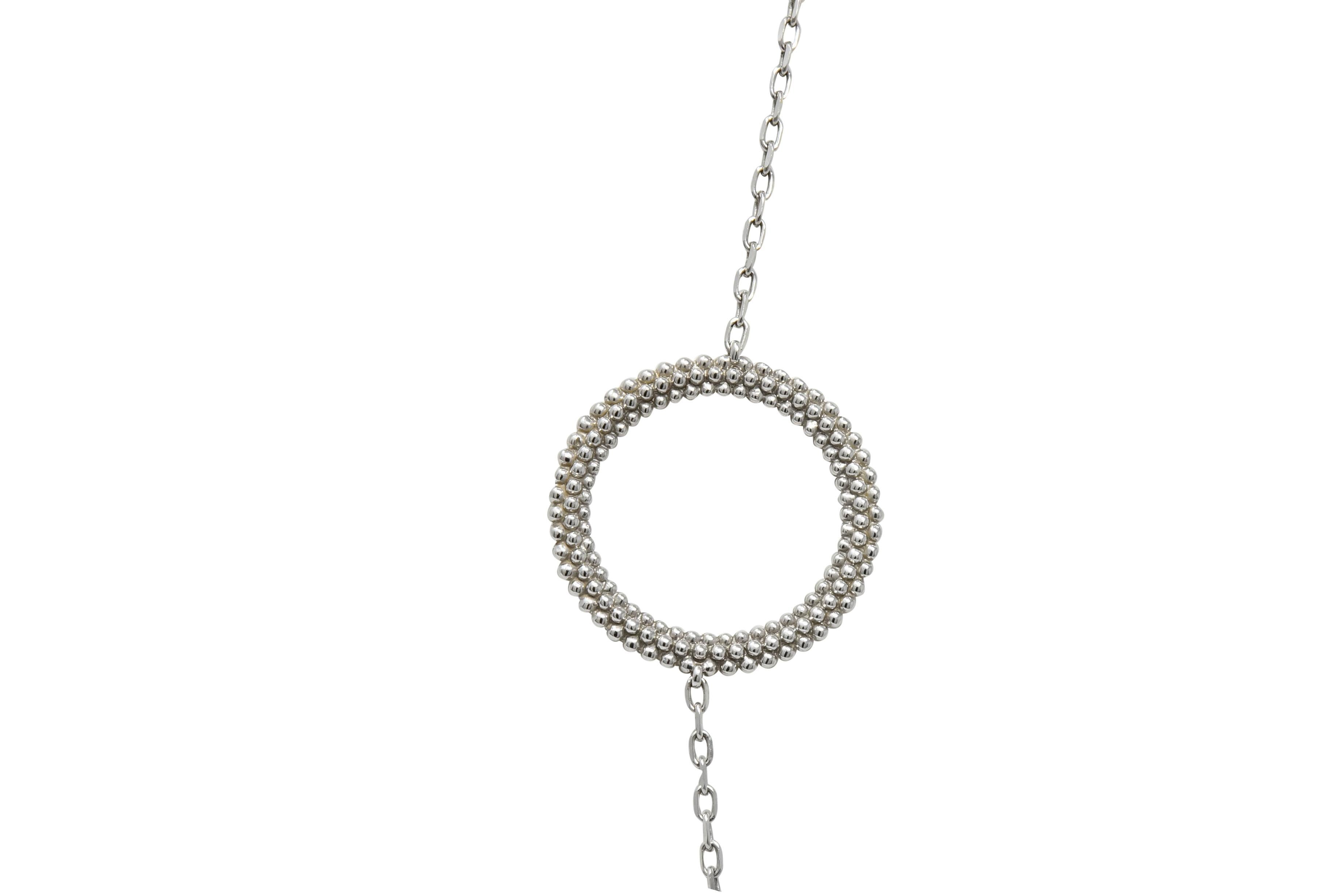 Women's or Men's Mauboussin 18 Karat White Gold French Circle Station Necklace