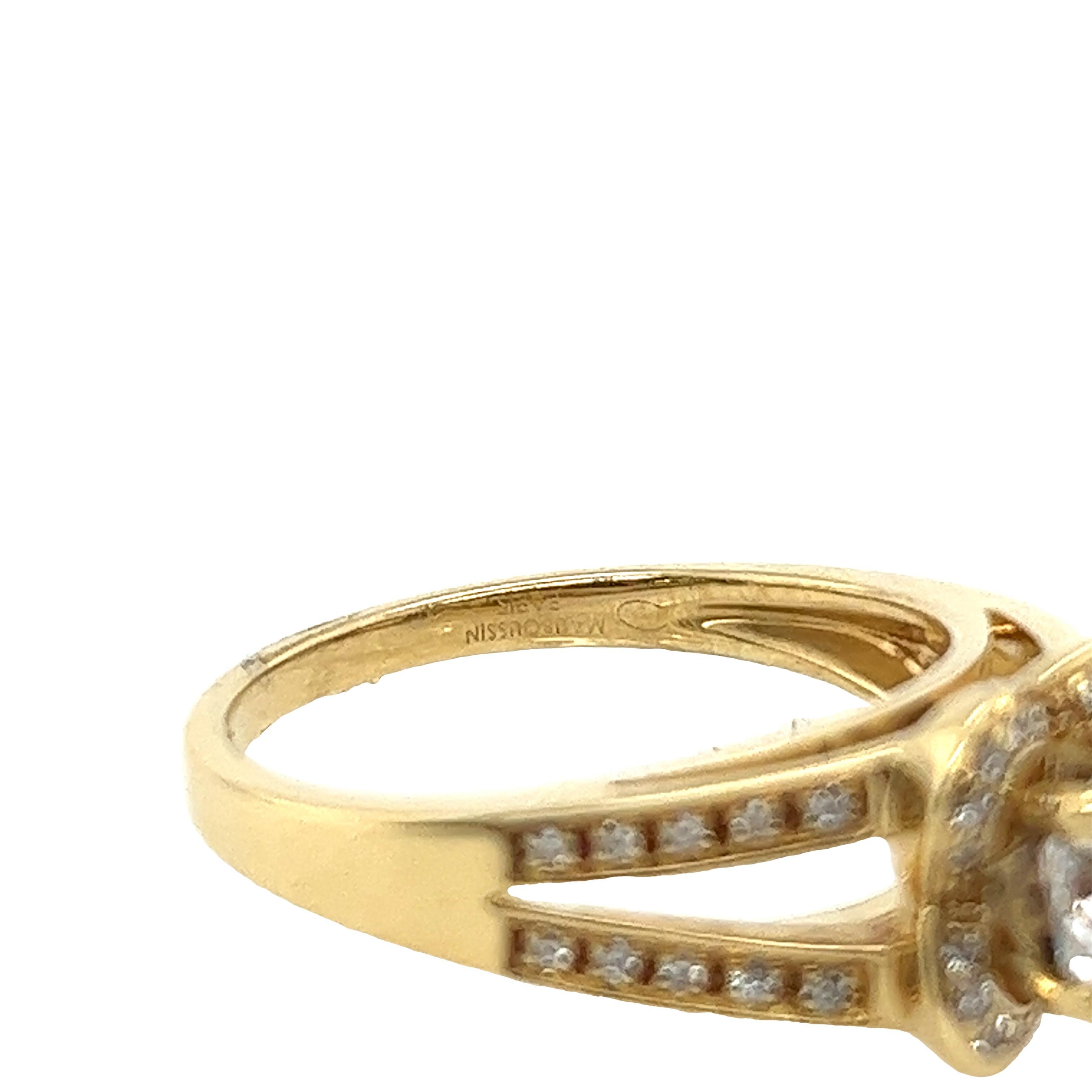 Mauboussin 18ct Yellow Gold Diamond Ring, Set With 0.90ct Gia D/VS1 Diamond For Sale 1