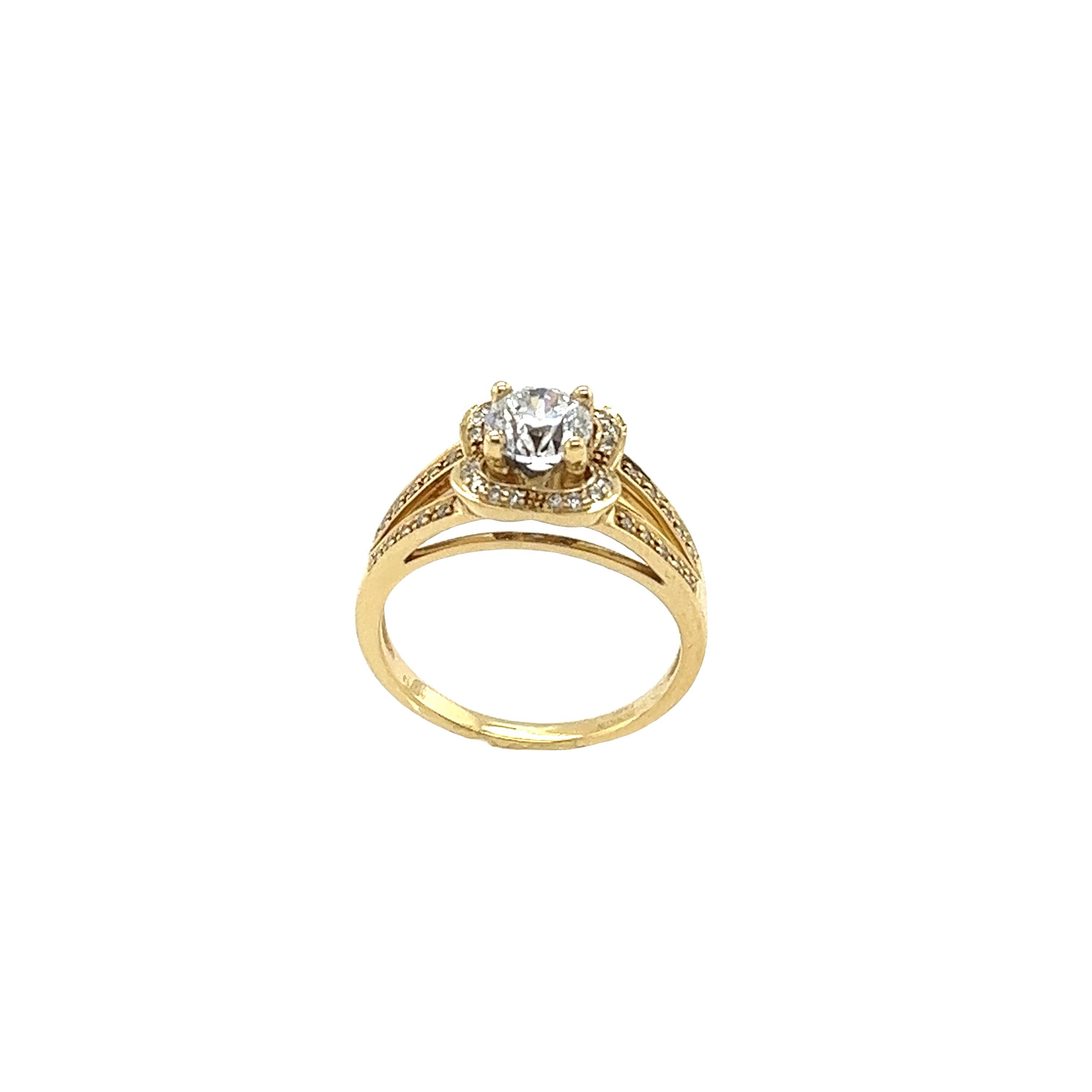 Mauboussin 18ct Yellow Gold Diamond Ring, Set With 0.90ct Gia D/VS1 Diamond For Sale 2
