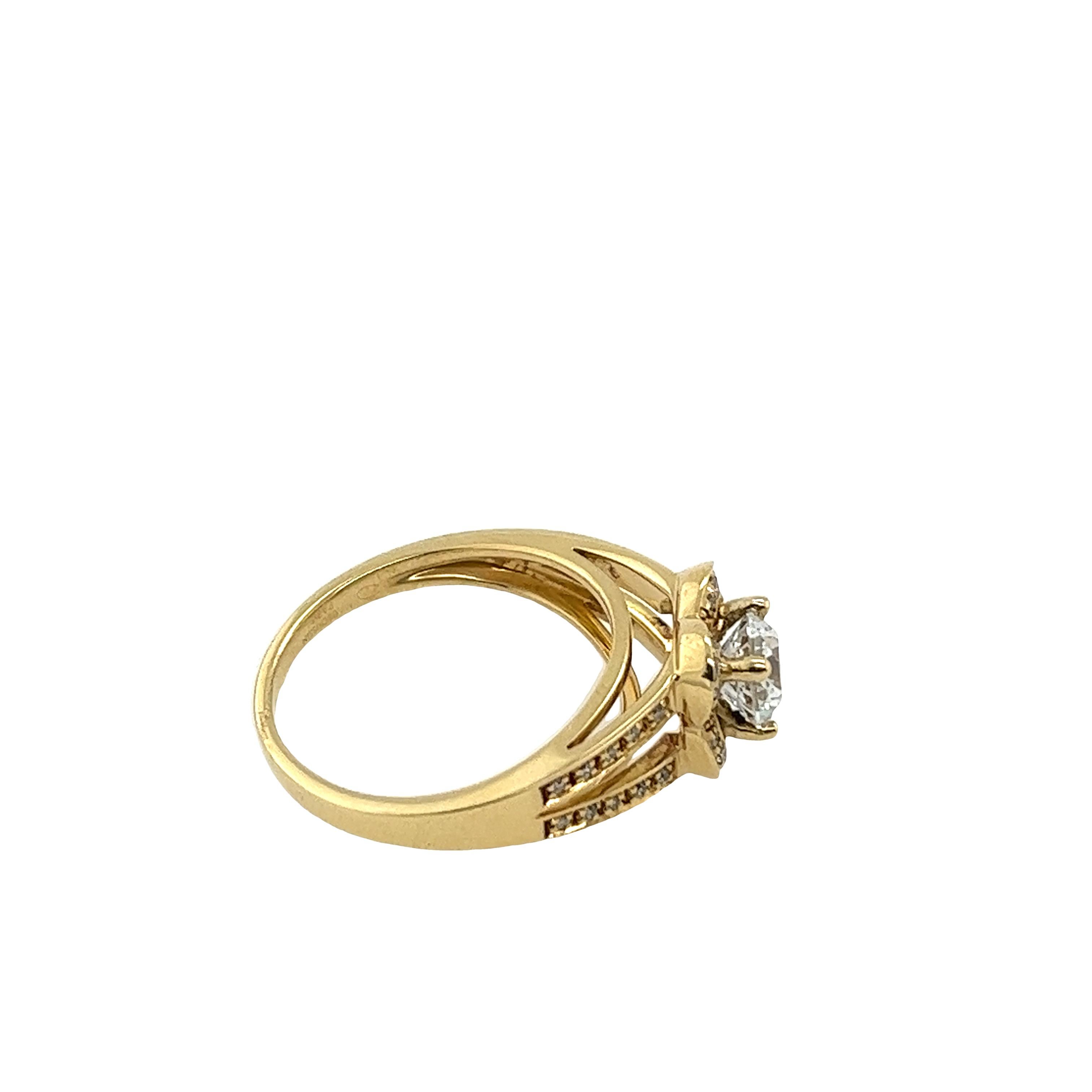 Mauboussin 18ct Yellow Gold Diamond Ring, Set With 0.90ct Gia D/VS1 Diamond For Sale 4