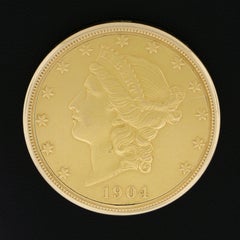 Mauboussin 18k Gold Hidden Pocket Watch in Double Eagle 20 Dollar Liberty Coin