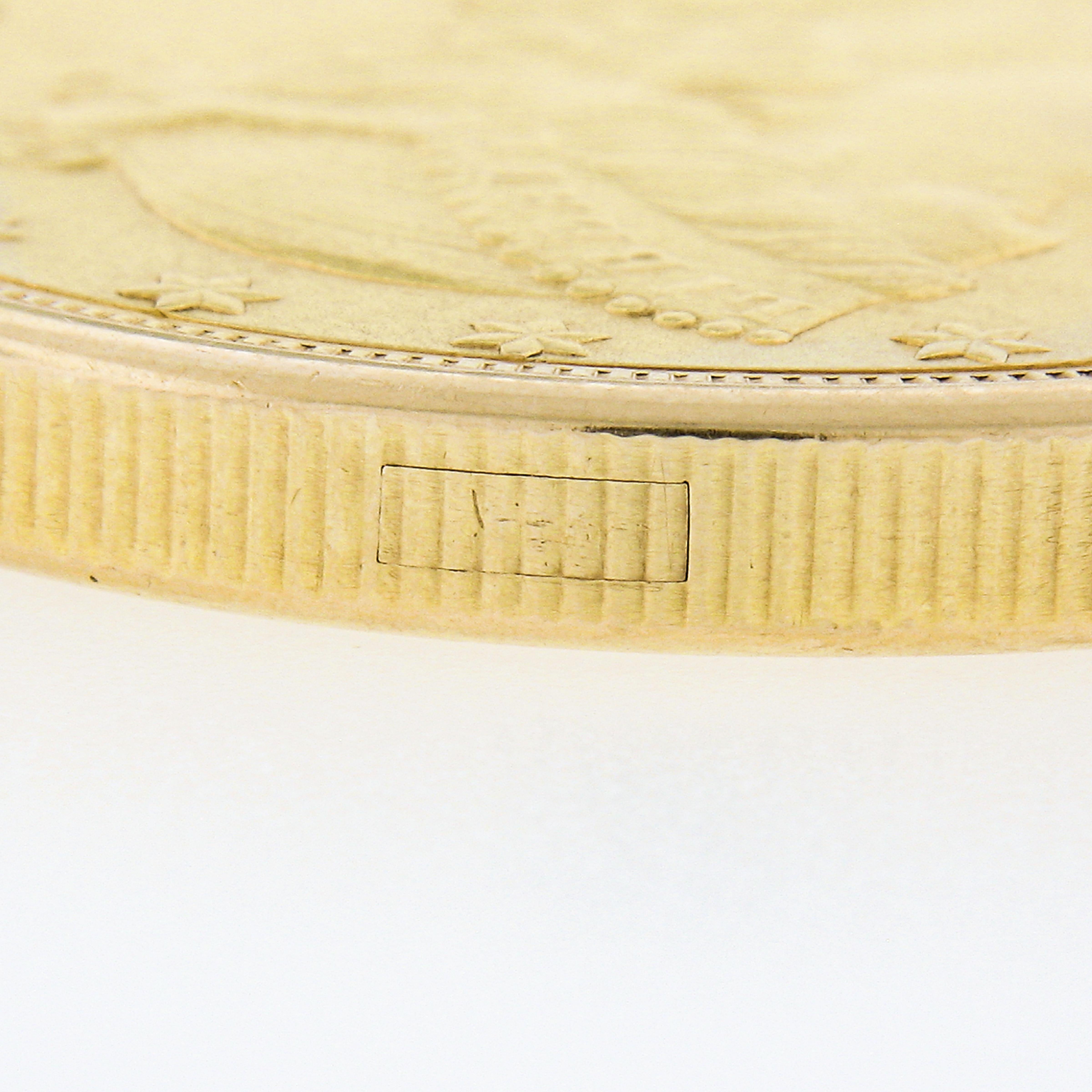 Mauboussin 18k Gold Hidden Pocket Watch in Double Eagle 20 Dollar Liberty Coin 2