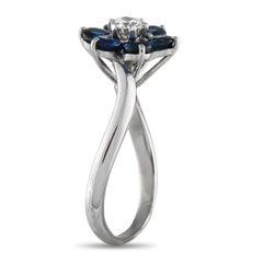 Mauboussin 18K White Gold Diamond and Sapphire Ring