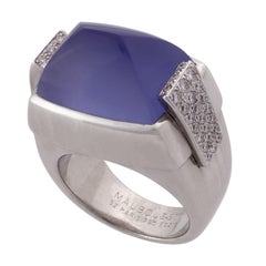 Mauboussin 18K White Gold Diamonds and Iolite Cocktail Ring