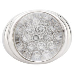 Mauboussin 18k white gold quartz diamond cocktail ring