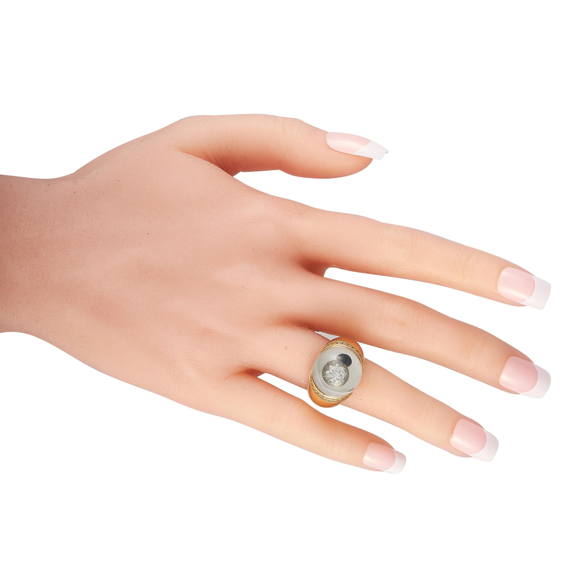 Mauboussin Ring aus 18 Karat Gelbgold mit Diamanten und Bergkristall (Rundschliff)
