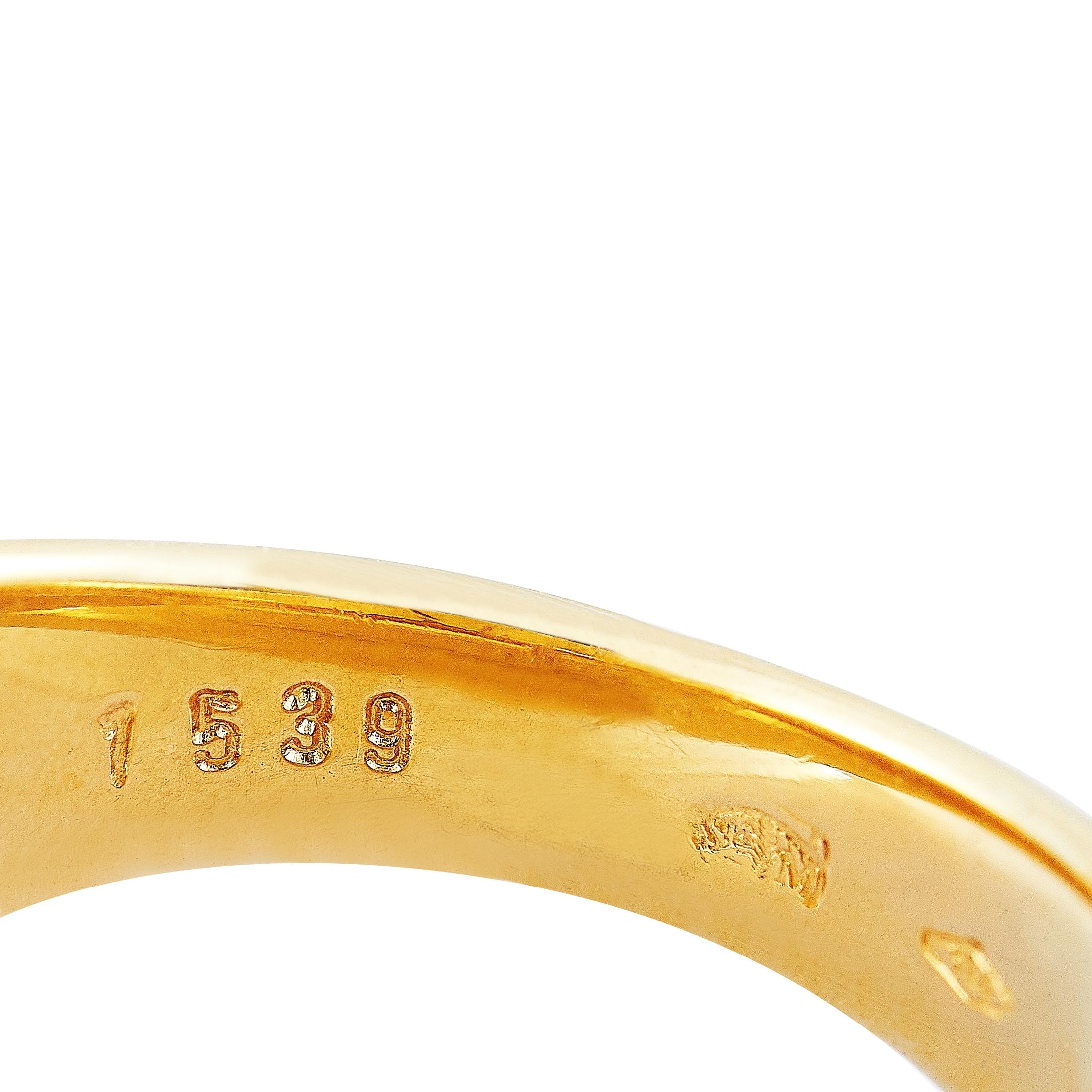 Mauboussin 18 Karat Yellow Gold Diamond and Rock Crystal Ring 1