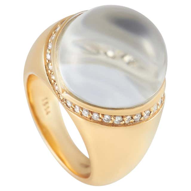 Mauboussin Rock Crystal Diamond Gold Ring at 1stDibs