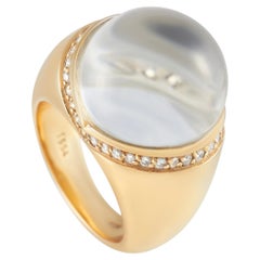 Mauboussin 18k Yellow Gold Diamond and Rock Crystal Ring