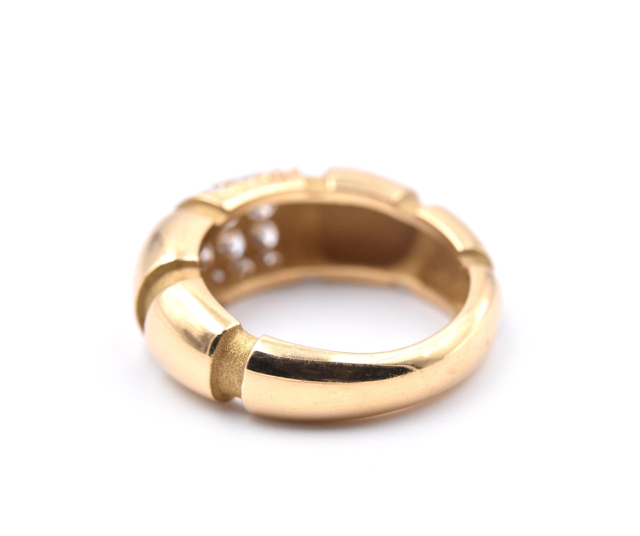 Mauboussin 18 Karat Yellow Gold Diamond Band In Excellent Condition For Sale In Scottsdale, AZ