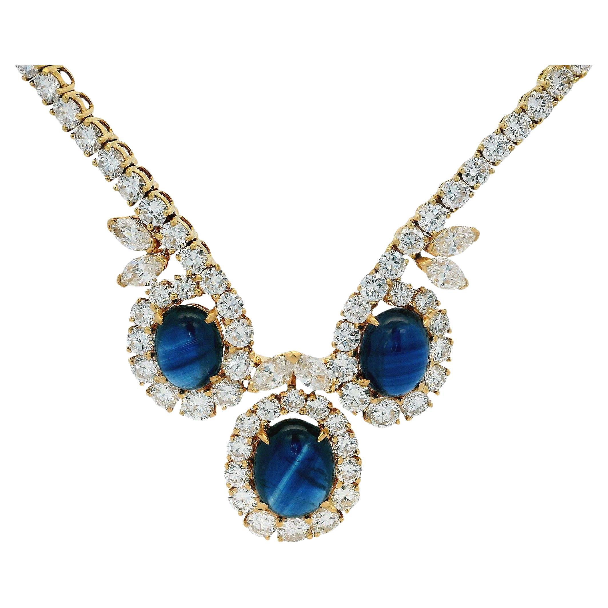 Mauboussin 18K Yellow Gold Necklace with Diamond and Sapphire