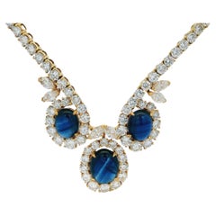 Mauboussin 18K Yellow Gold Necklace with Diamond and Sapphire