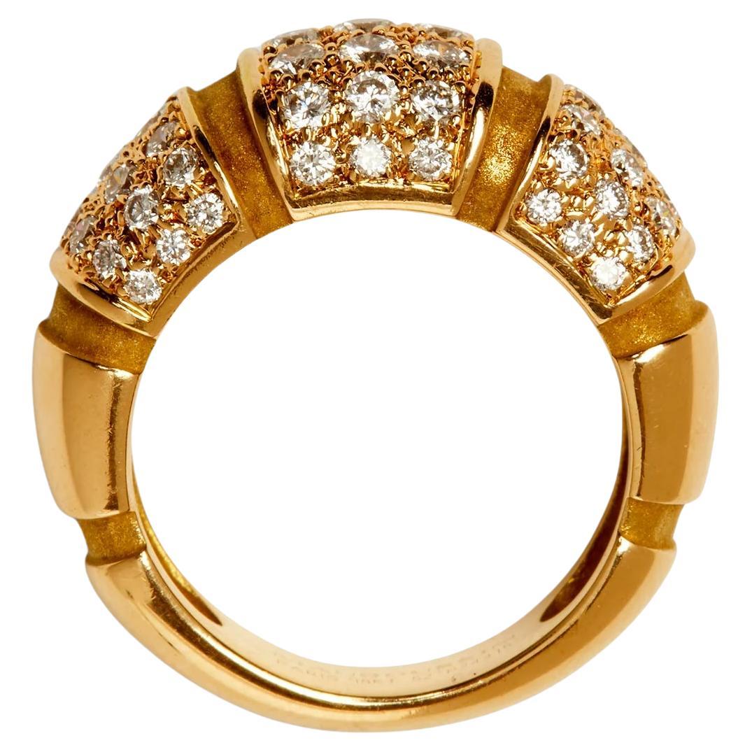 Mauboussin 18k Yellow Gold Pavé Diamond Ring For Sale