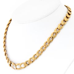 Mauboussin 18k Yellow Gold Single Diamond Open Link Chocker Necklace