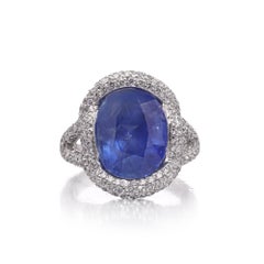 Mauboussin 18kt alter Ring mit 8,56 ct. Unerhitzter burmesischer Saphir & Diamanten