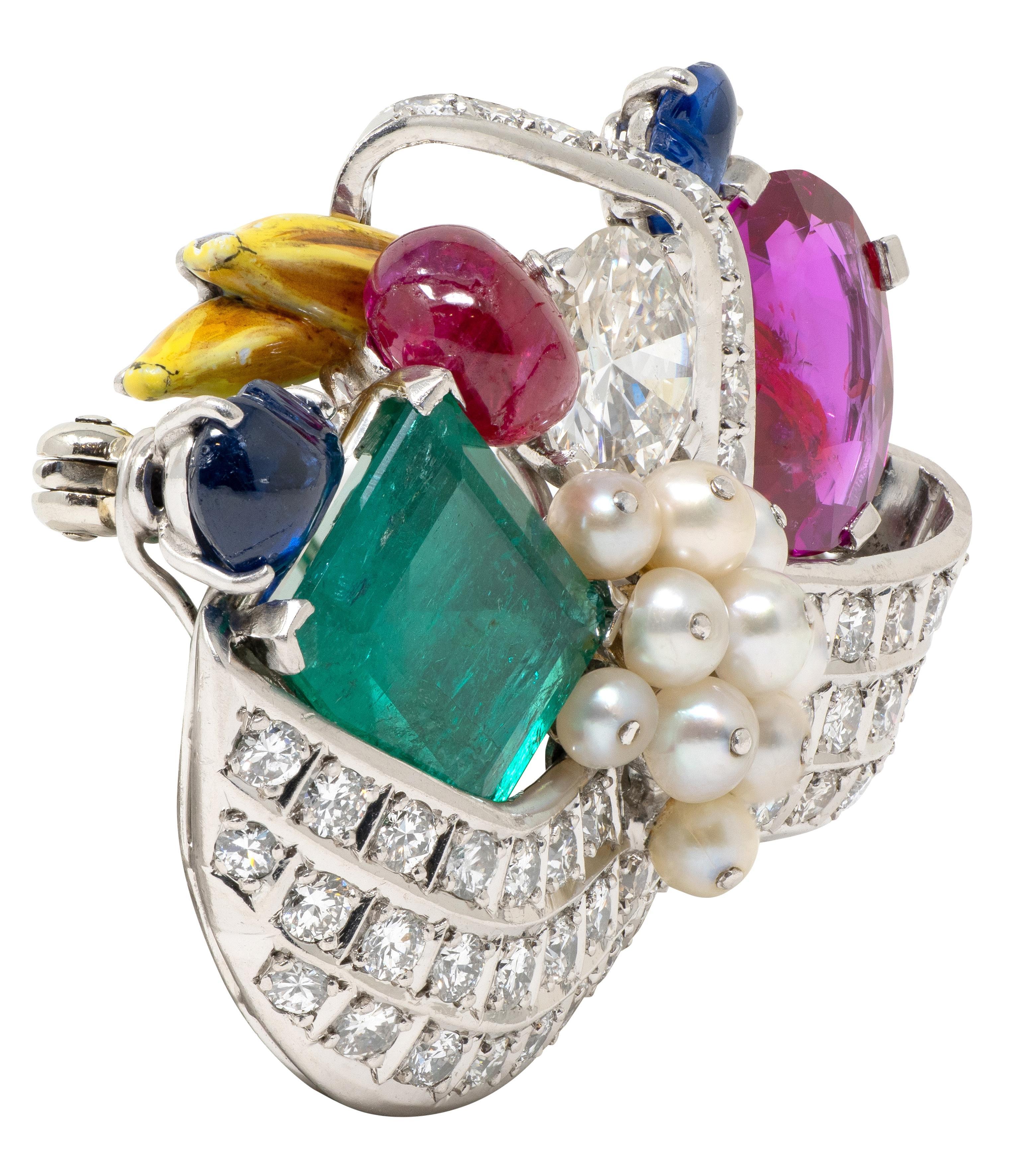 Mauboussin 1950 Burma Ruby Multi-gem Platinum Vin… - image 3