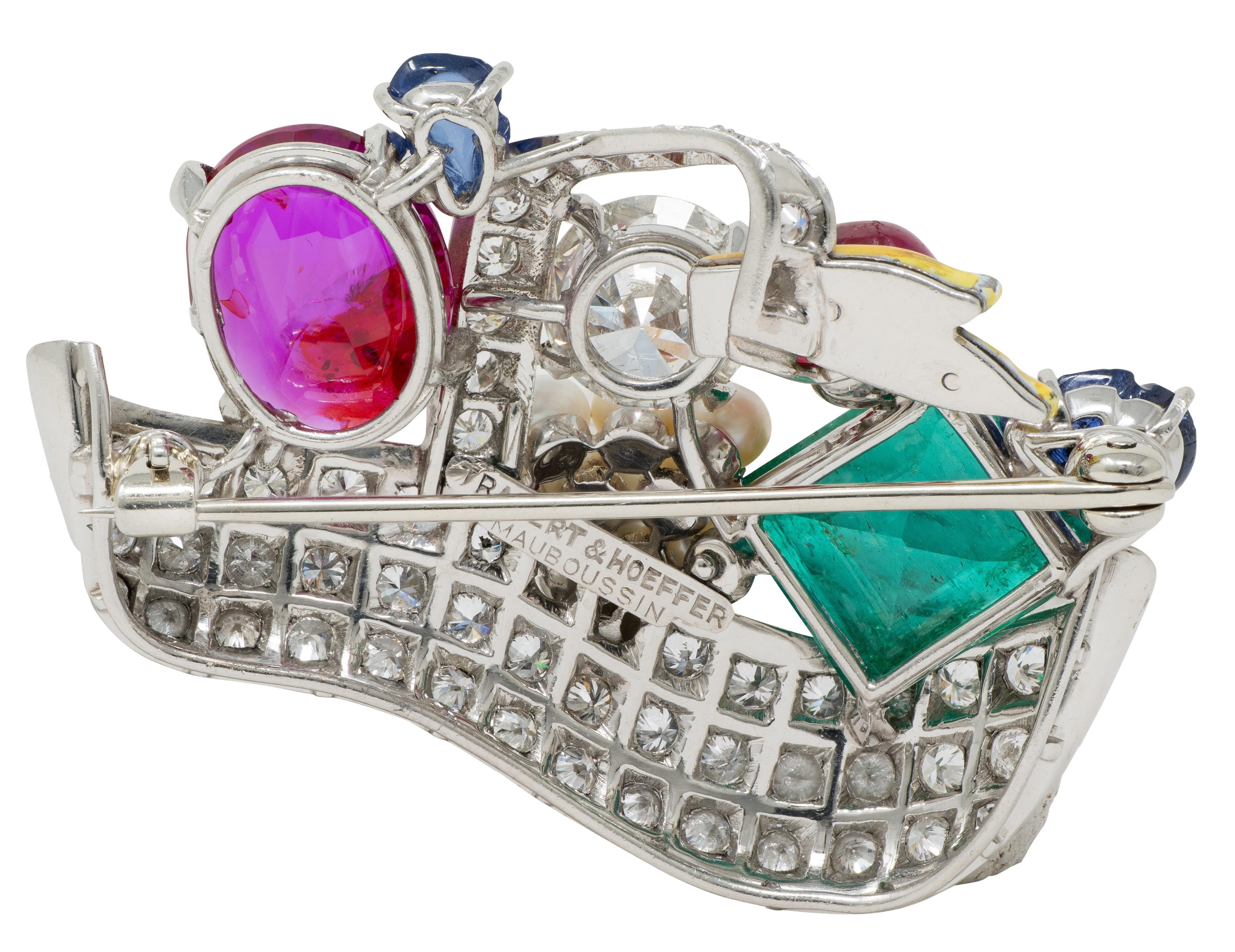 Mauboussin 1950 Burma Ruby Multi-gem Platinum Vin… - image 4