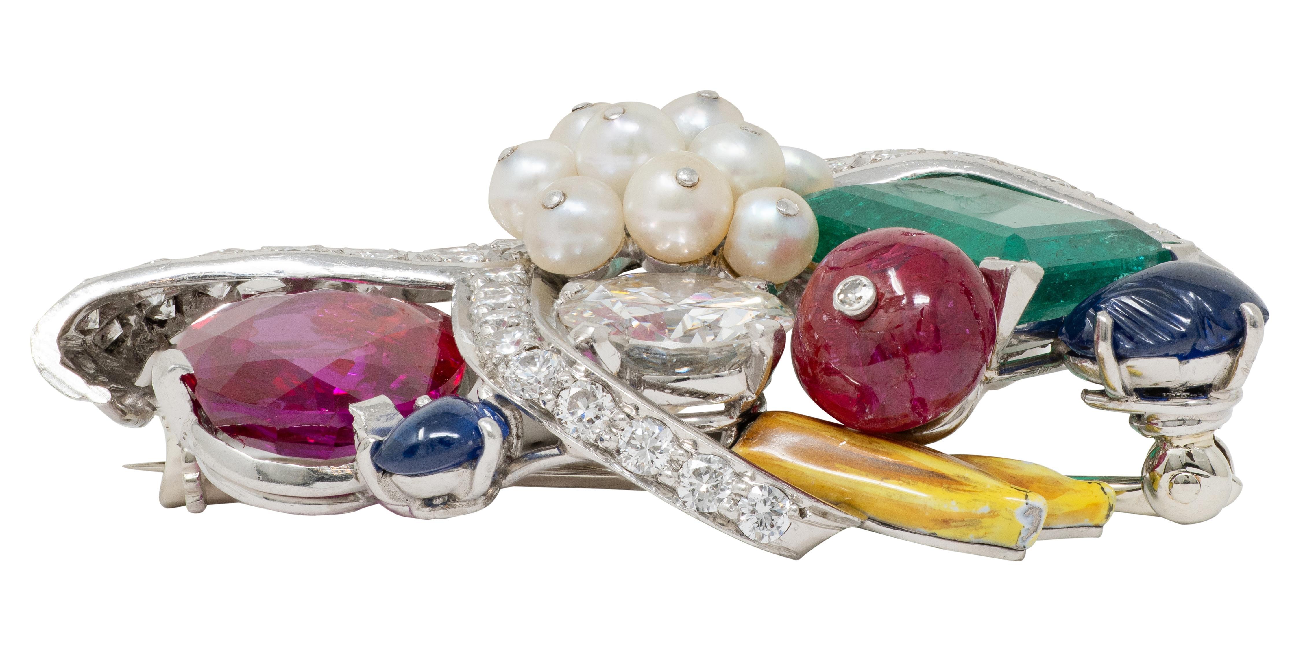 Mauboussin 1950 Burma Ruby Multi-gem Platinum Vin… - image 8