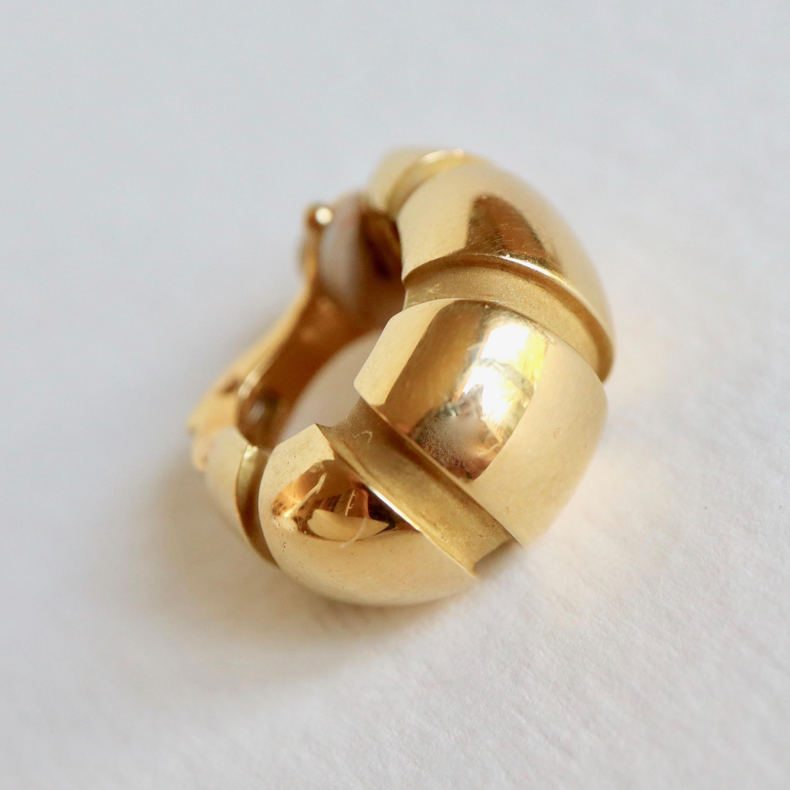 Women's Mauboussin 1960 Clip Earrings in 18 Carat Yellow Gold Hoops For Sale