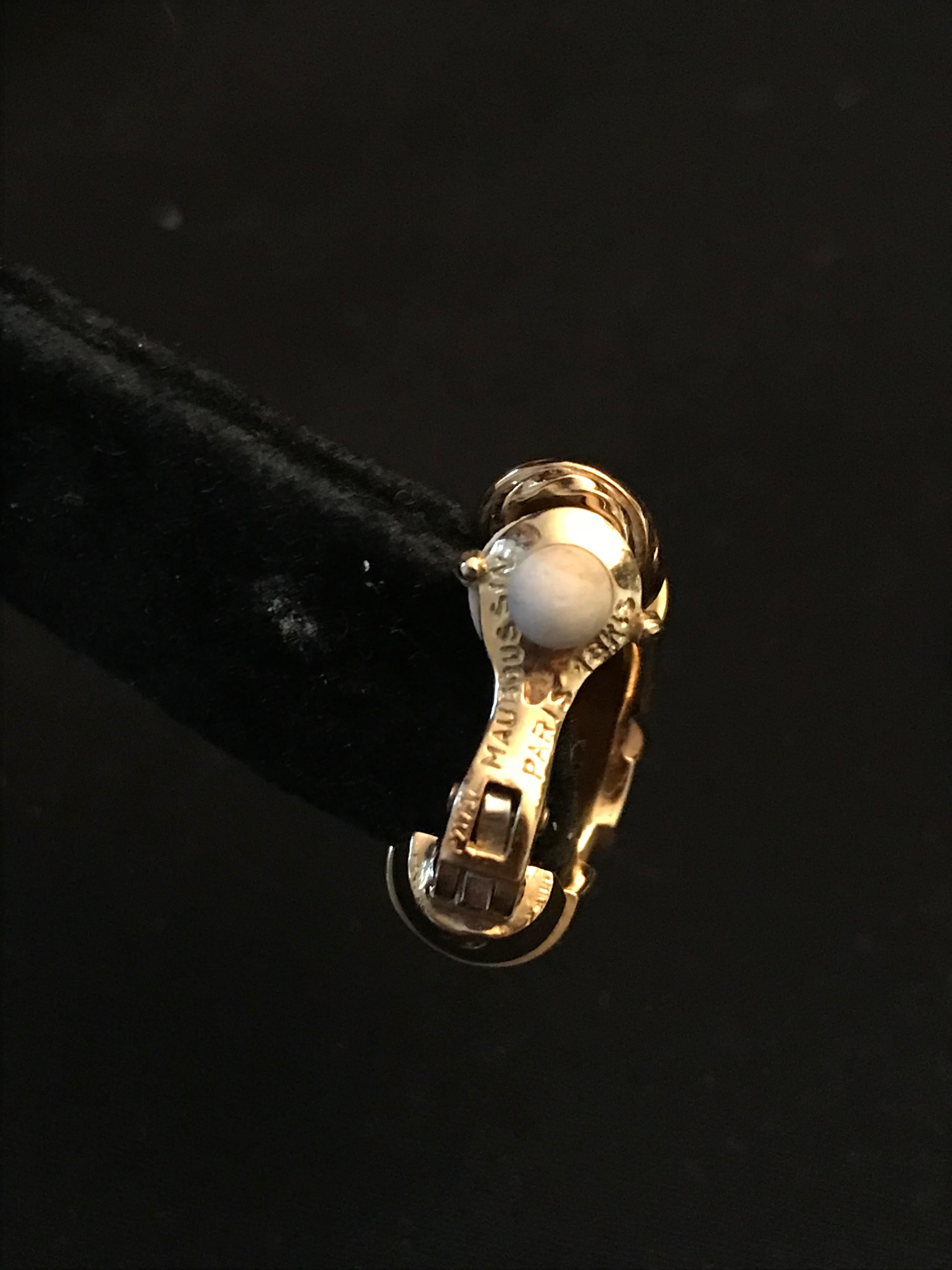 Mauboussin 1960 Clip Earrings in 18 Carat Yellow Gold Hoops For Sale 3